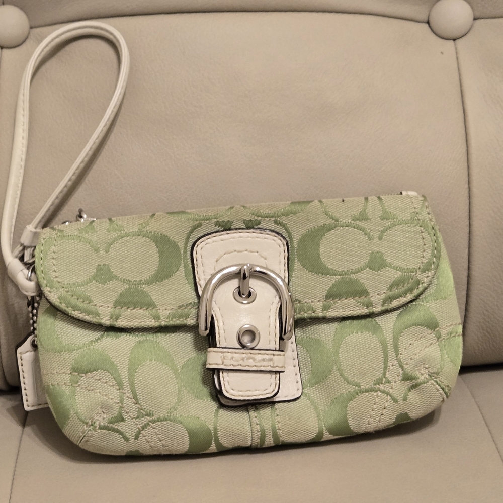 Coach Green Wristlet Bag